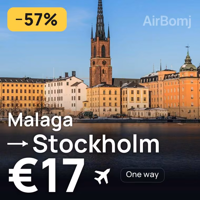 Malaga → Stockholm for €17