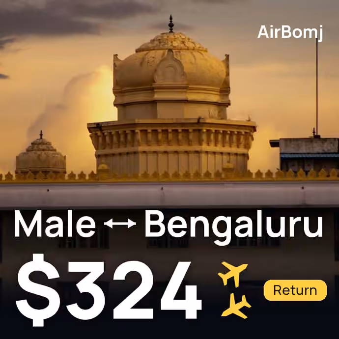 Male → Bengaluru for $324