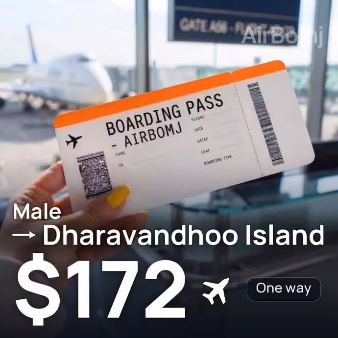 Male → Dharavandhoo Island for $172