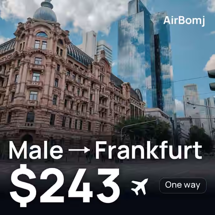 Male → Frankfurt for $243