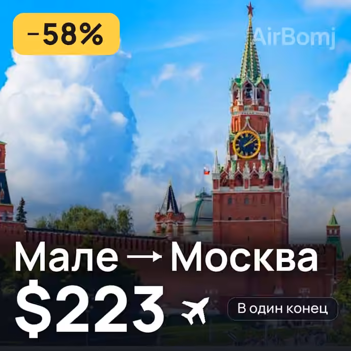 Мале → Москва за $223