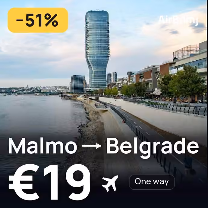 Malmo → Belgrade for €19