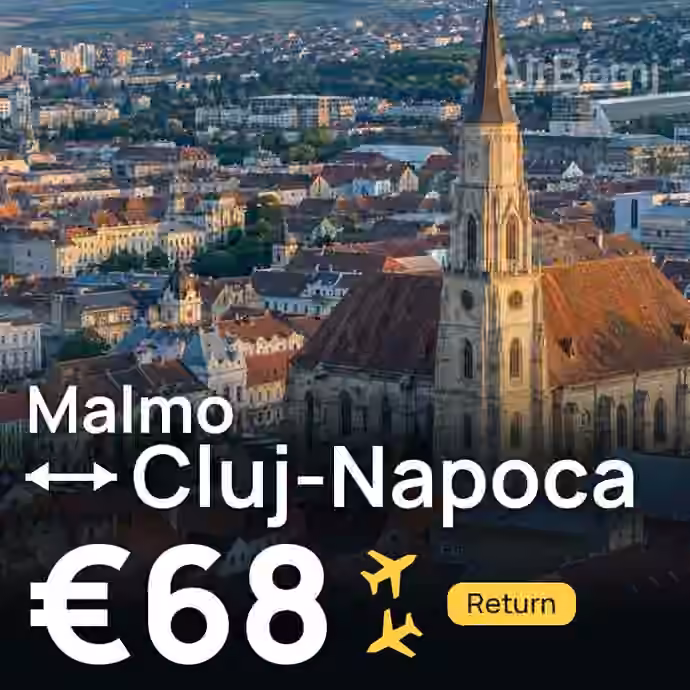 Malmo → Cluj-Napoca for €68