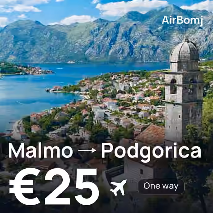 Malmo → Podgorica for €25