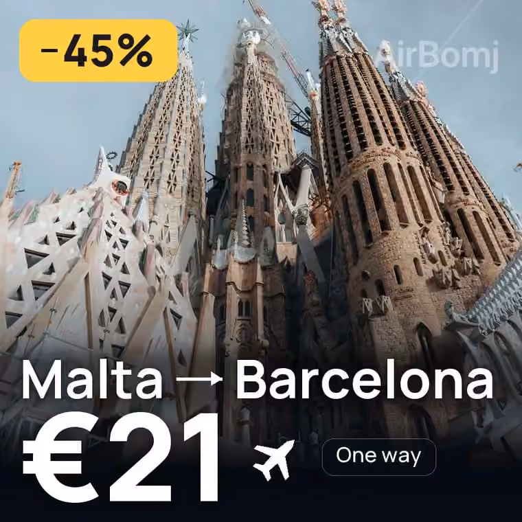 Malta → Barcelona for €21