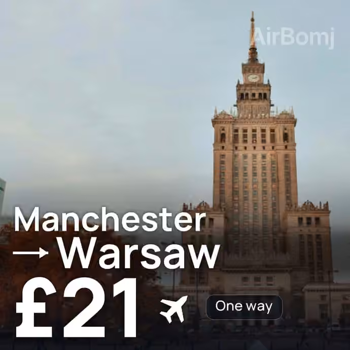 Manchester → Warsaw for £21