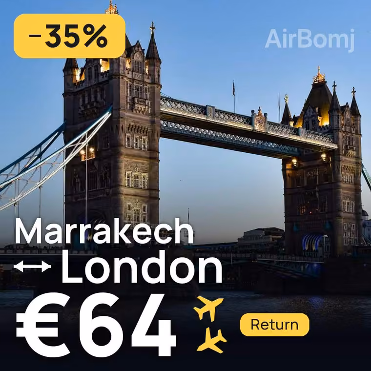 Marrakech → London for €64