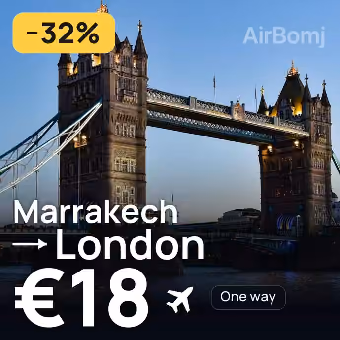 Marrakech → London for €18