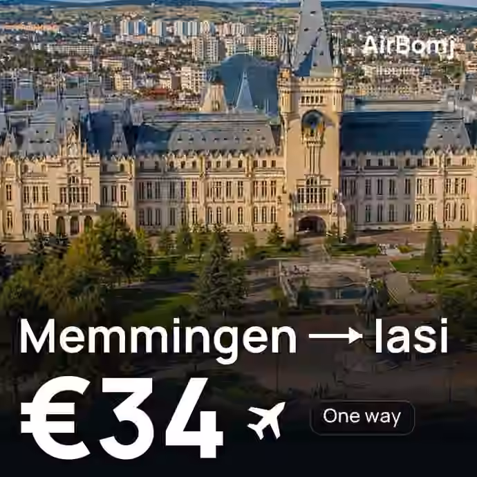 Memmingen → Iasi for €34
