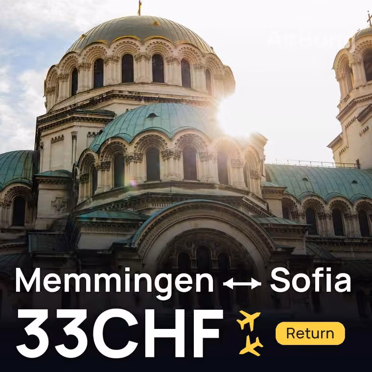 Memmingen → Sofia for 33 CHF