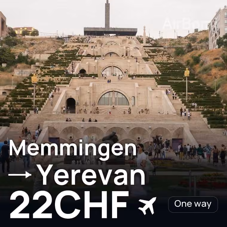 Memmingen → Yerevan for 22 CHF
