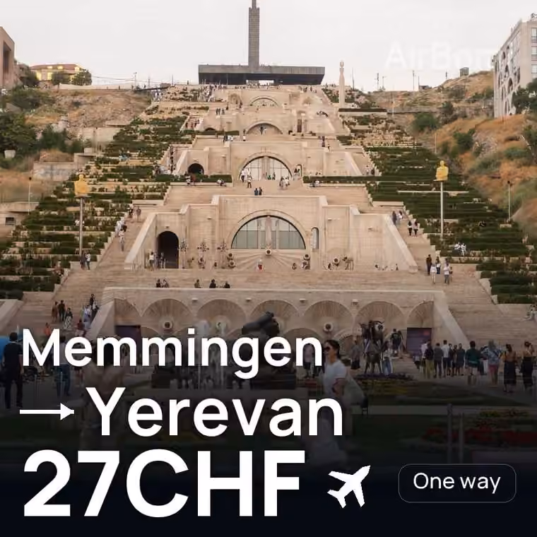 Memmingen → Yerevan for 27 CHF