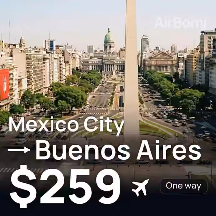 Mexico City → Buenos Aires for $259