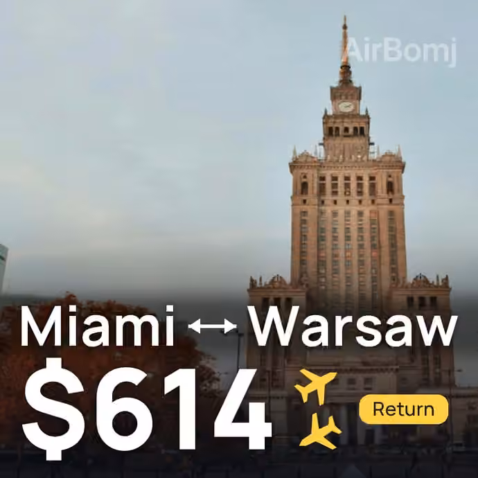 Miami → Warsaw for $614