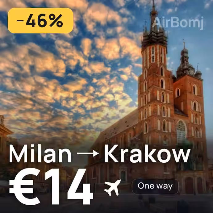 Milan → Krakow for €14