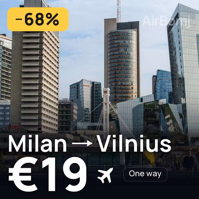 Milan → Vilnius for €19