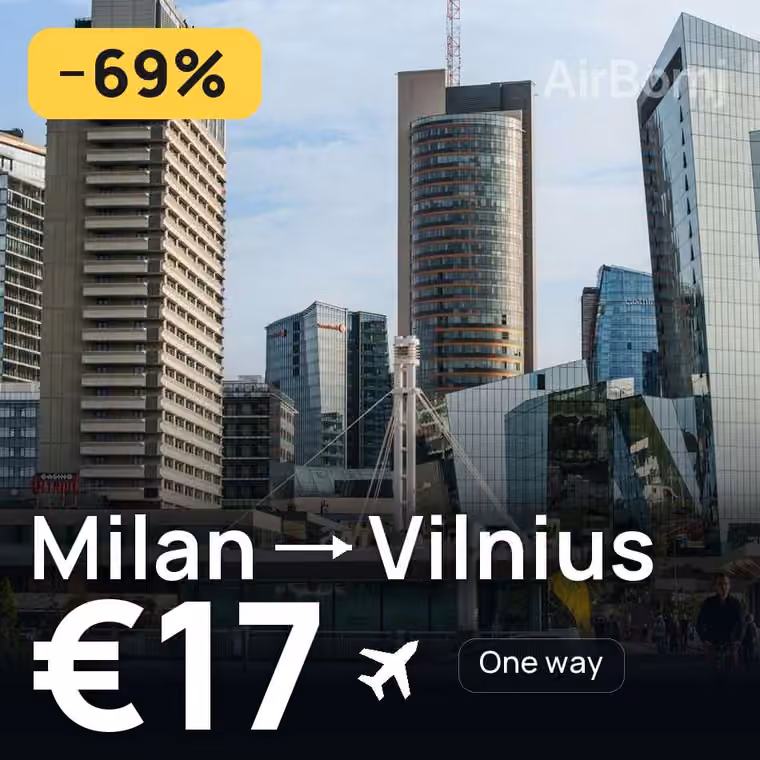 Milan → Vilnius for €17