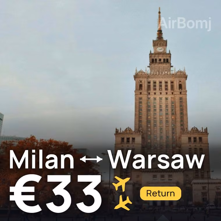 Milan → Warsaw for €33