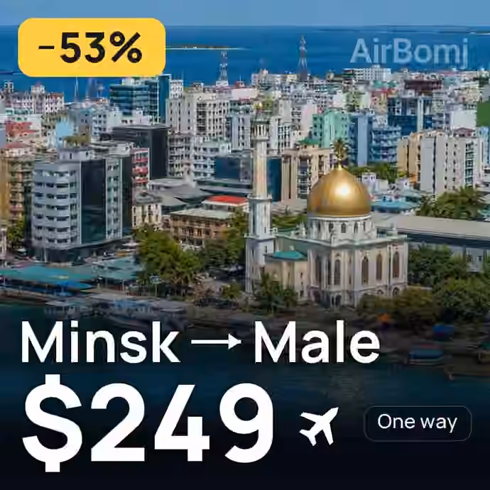 Minsk → Male for $249