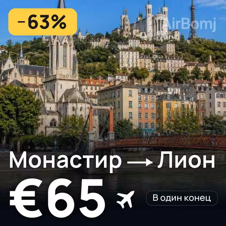 Монастир → Лион за €65