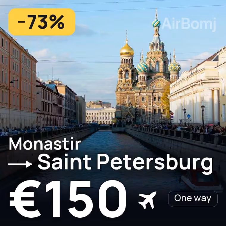 Monastir → Saint Petersburg for €150