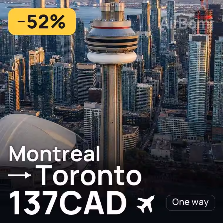 Montreal → Toronto for 205 CAD