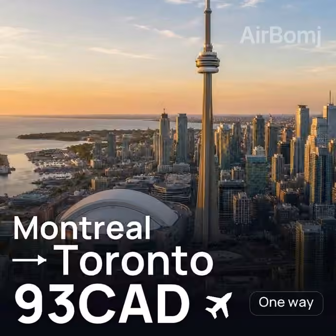 Montreal → Toronto for 93 CAD