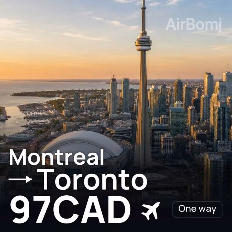 Montreal → Toronto for 97 CAD