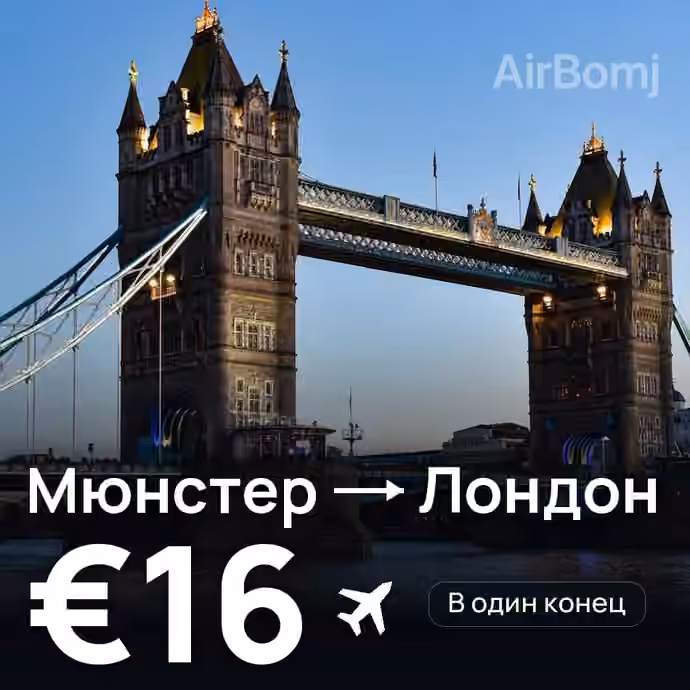 Мюнстер → Лондон за €16
