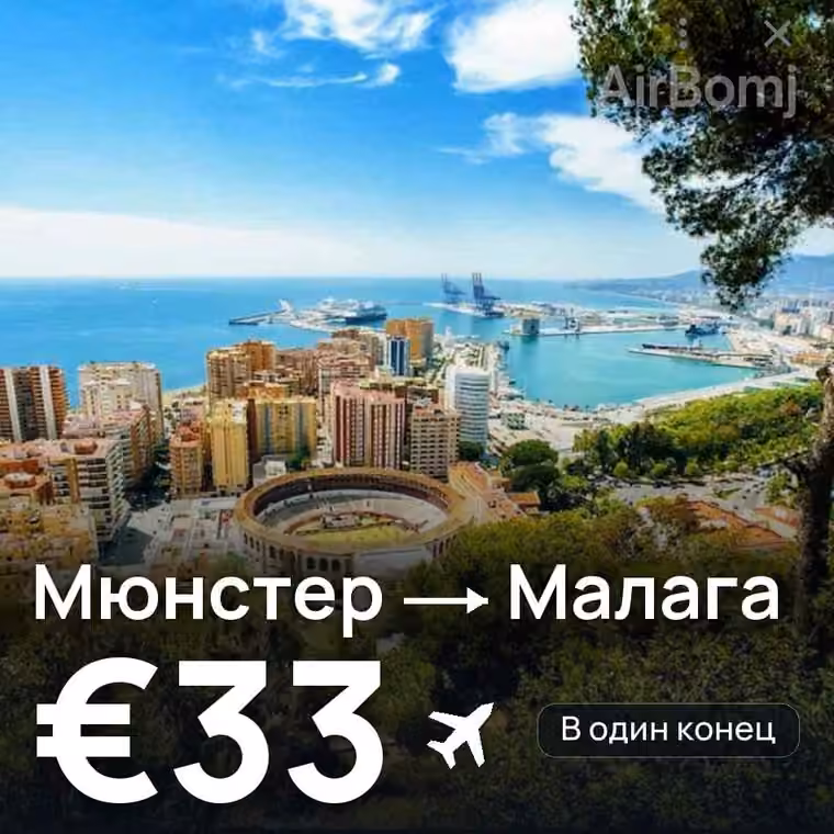 Мюнстер → Малага — лучшая цена €33