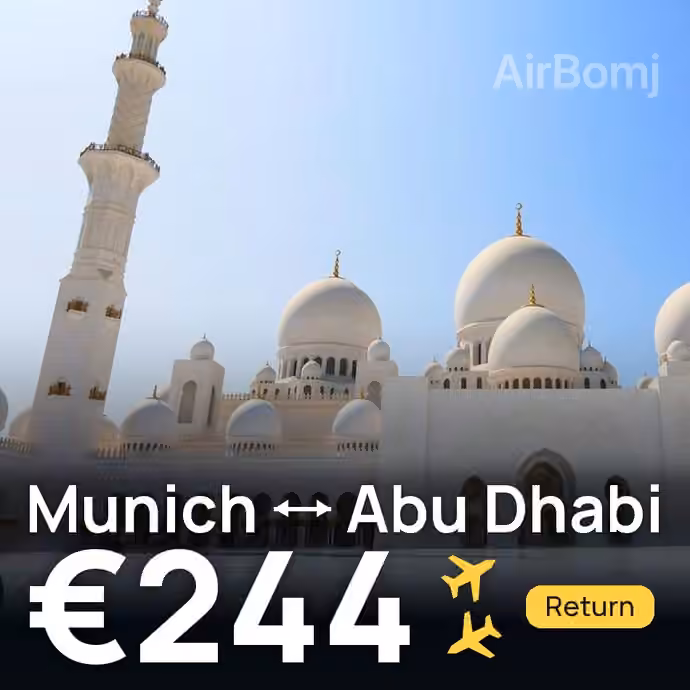 Munich → Abu Dhabi for €244