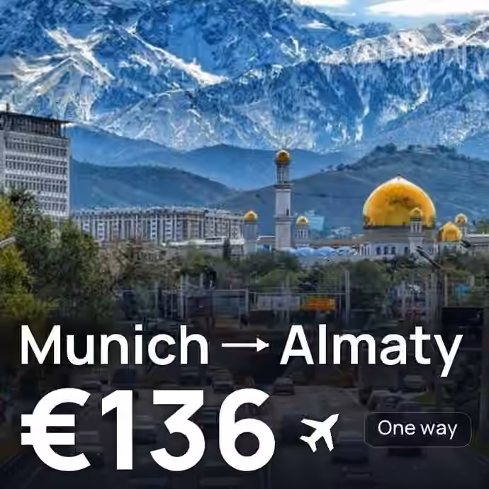 Munich → Almaty for €136
