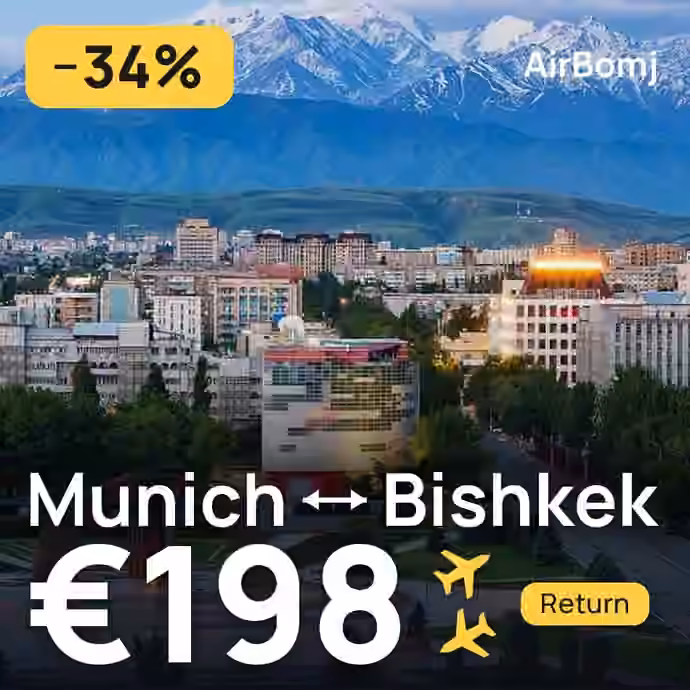 Munich → Bishkek for €198