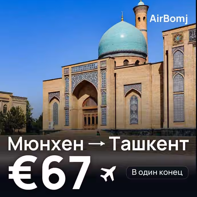 Мюнхен → Ташкент — лучшая цена €67
