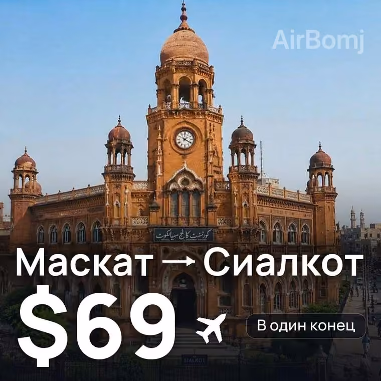 Маскат → Сиалкот — лучшая цена $69