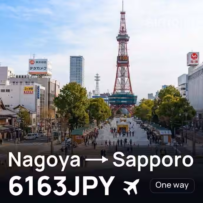 Nagoya → Sapporo for 6163 JPY