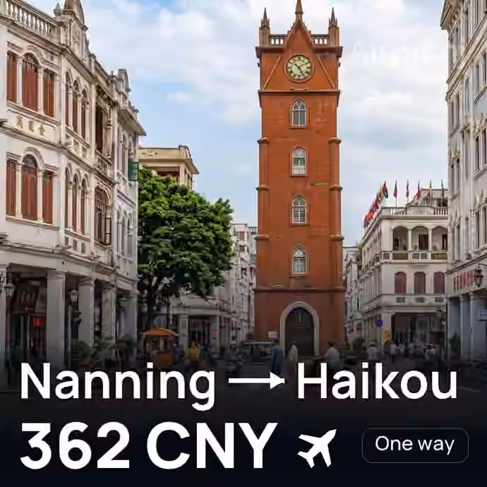 Nanning → Haikou for 362 CNY