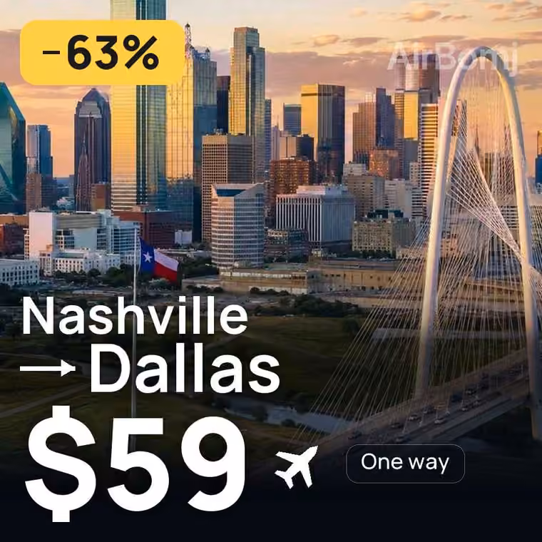 Nashville → Dallas for $59