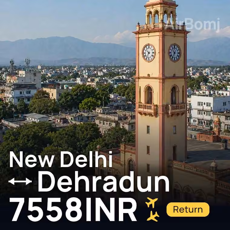 New Delhi → Dehradun for 7558 INR