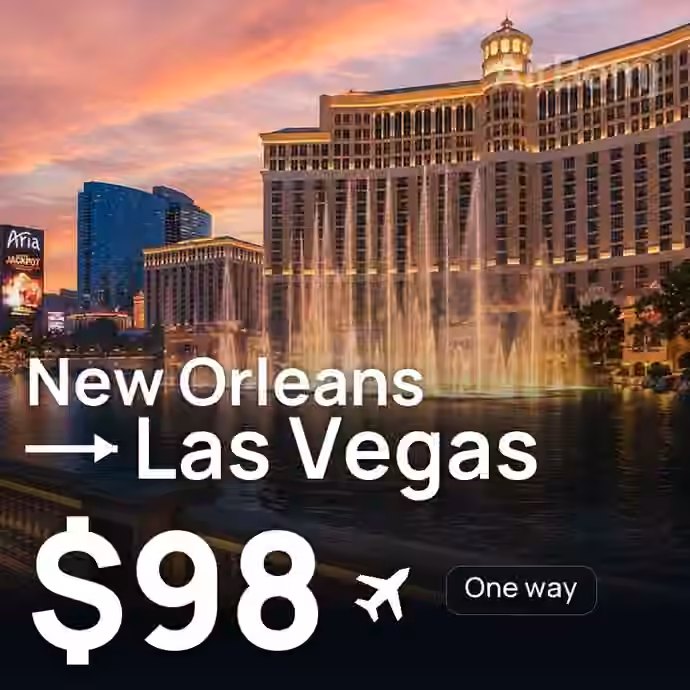 New Orleans → Las Vegas for $98