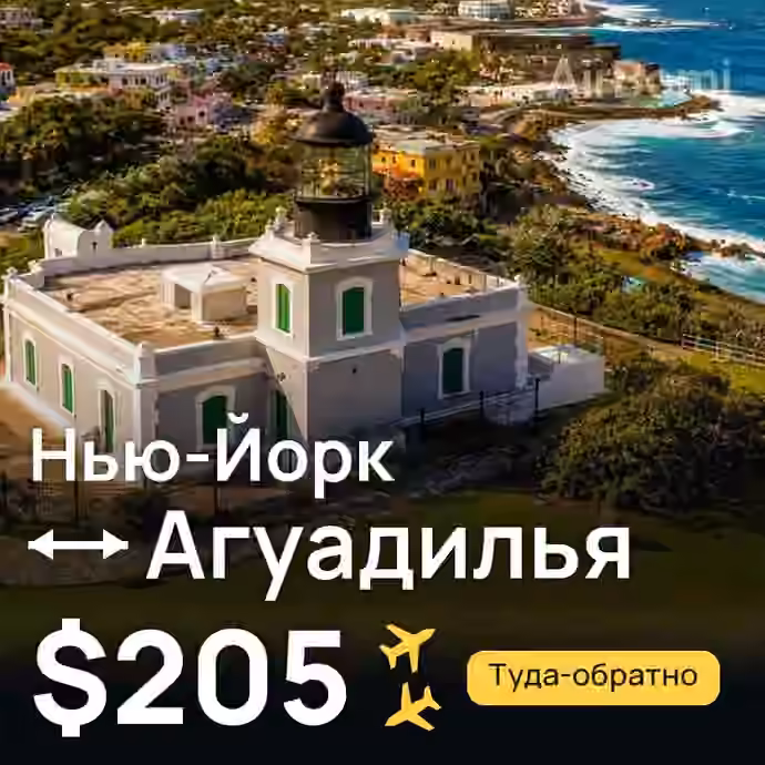 Нью-Йорк → Агуадилья — лучшая цена $205
