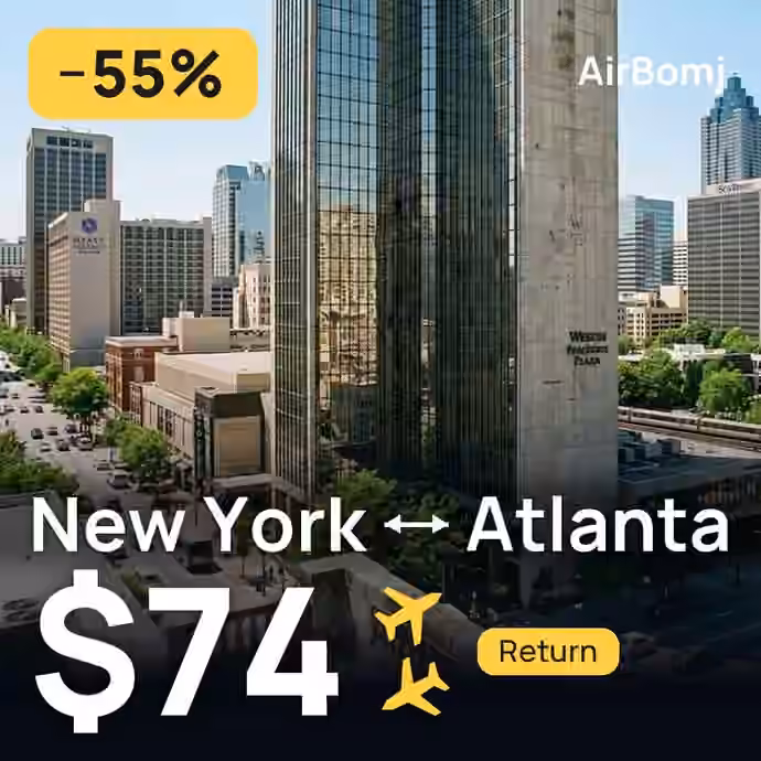 New York → Atlanta for $74