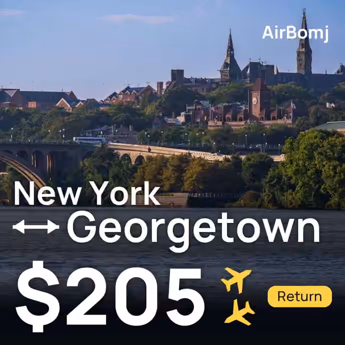 New York → Georgetown for $205