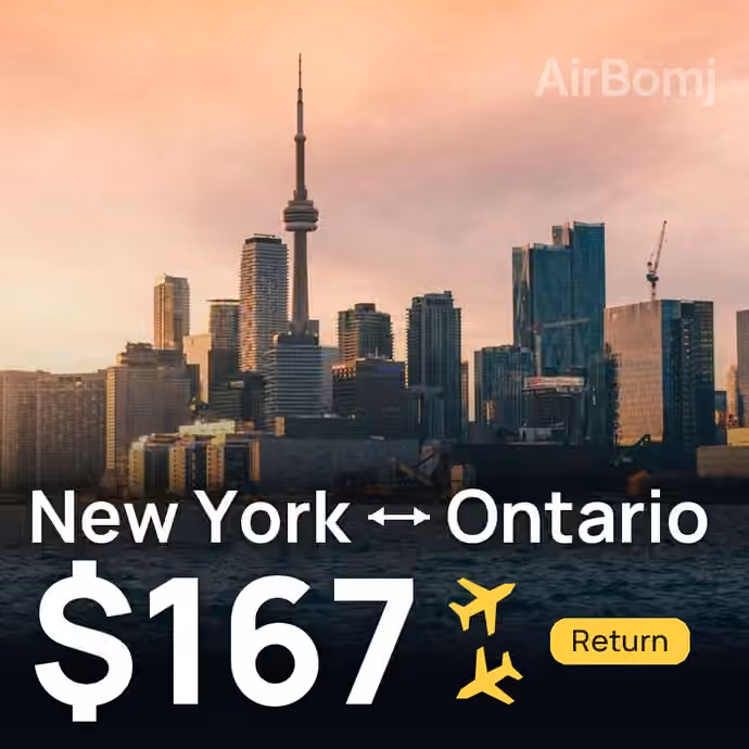 New York → Ontario for $167
