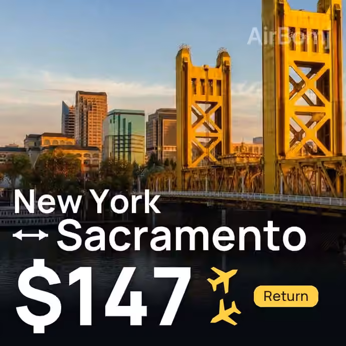 New York → Sacramento for $147