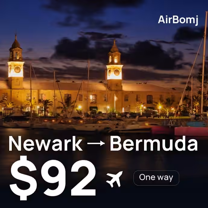 Newark → Bermuda for $92