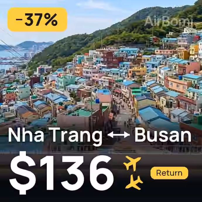 Nha Trang → Busan for $136