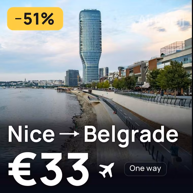 Nice → Belgrade for €33