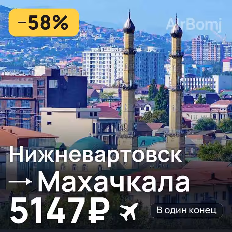 Нижневартовск → Махачкала за 5378₽