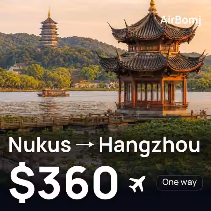 Nukus → Hangzhou for $360